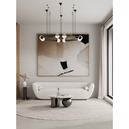 Manhattan Comfort Laurel Coffee Table and End Table Set of 2 in Black 2-CE1811